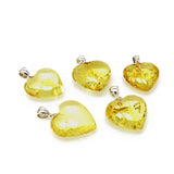 Lemon Amber Heart Pendant Sterling Silver - Amber Alex Jewelry