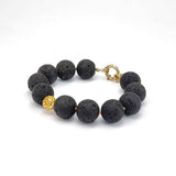 Cherry Amber Round Beads Bracelet 14k Gold Plated