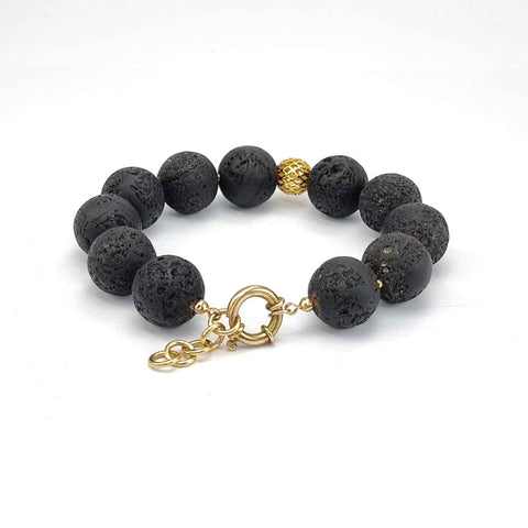 Cherry Amber Round Beads Bracelet 14k Gold Plated