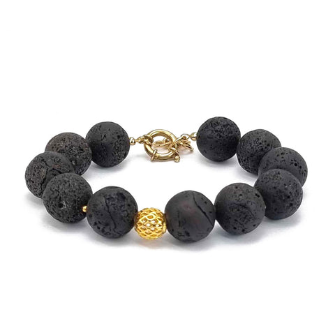 Cherry Amber Round Beads Bracelet 14k Gold Plated