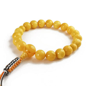 Milky Amber Round Beads Juzu Nenju Buddhist Prayer - Amber Alex Jewelry
