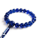 Blue Amber Round Beads Juzu Nenju Buddhist Prayer