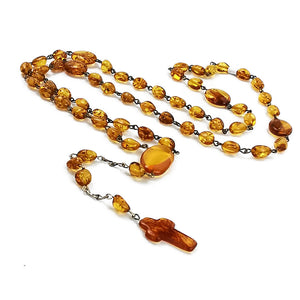 Cognac Amber Small Nuggets Catholic Rosary - Amber Alex Jewelry