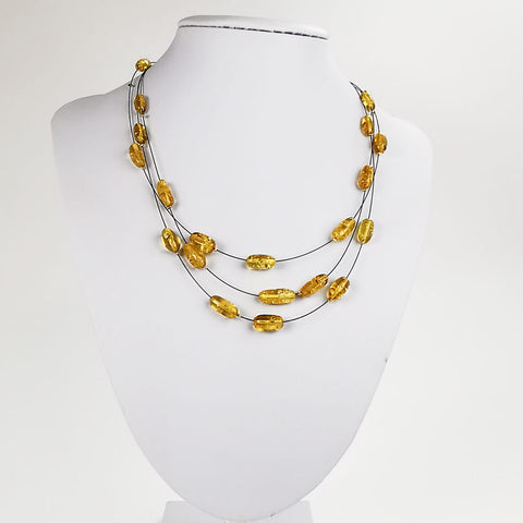 Lemon Amber Rain Necklace