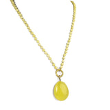 Milky Amber Free Shape Pendant Beaded Necklace