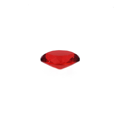 Red Amber Faceted Oval Diamond Cut Stone