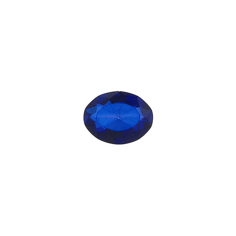 Blue Amber Faceted Oval Diamond Cut Stone