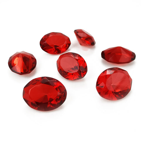 Red Amber Faceted Oval Diamond Cut Stone