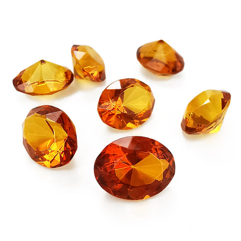 Cognac Amber Faceted Oval Diamond Cut Stone