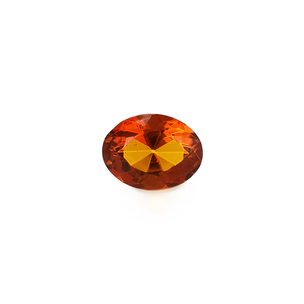 Cognac Amber Faceted Oval Diamond Cut Stone
