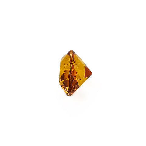 Cognac Amber Faceted Oval Diamond Cut Stone