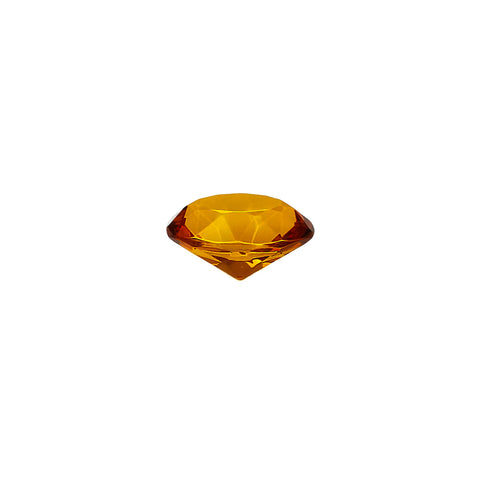 Cognac Amber Faceted Oval Diamond Cut Stone