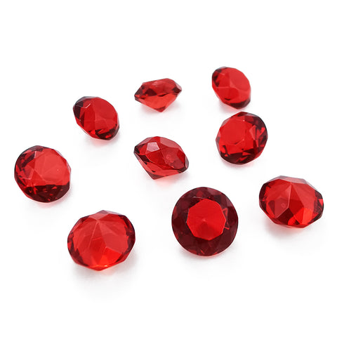 Red Amber Faceted Round Diamond Cut Stone