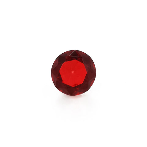 Red Amber Faceted Round Diamond Cut Stone