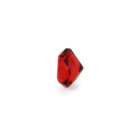 Red Amber Faceted Round Diamond Cut Stone