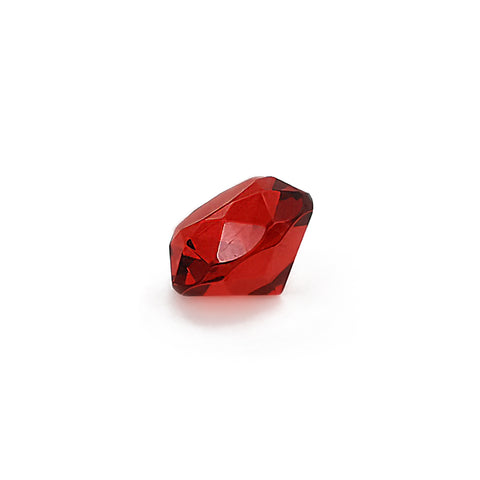 Red Amber Faceted Round Diamond Cut Stone