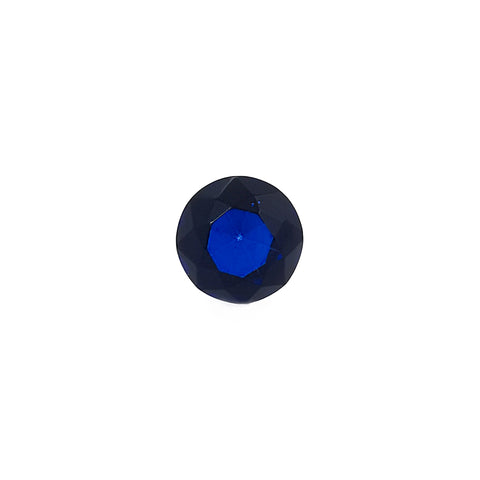 Blue Amber Faceted Round Diamond Cut Stone