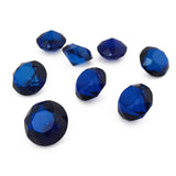 Blue Amber Faceted Round Diamond Cut Stone