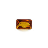 Cognac Amber Faceted Rectangular Diamond Cut Stone