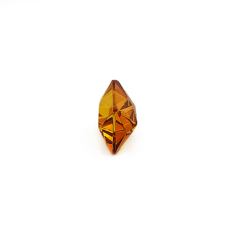 Cognac Amber Faceted Rectangular Diamond Cut Stone