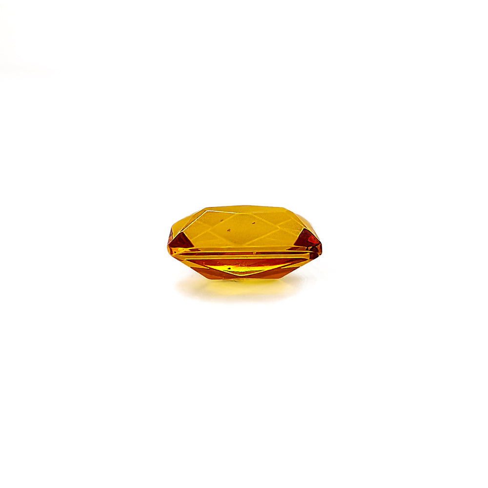 Cognac Amber Faceted Rectangular Diamond Cut Stone