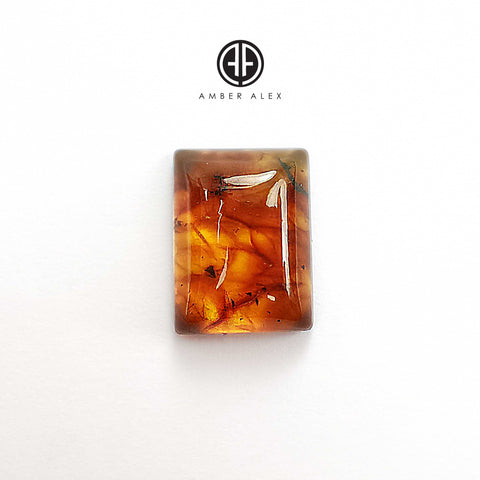 Cognac Amber Calibrated Rectangular Cabochons