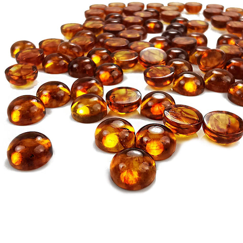 Cognac Amber Calibrated Round Cabochons