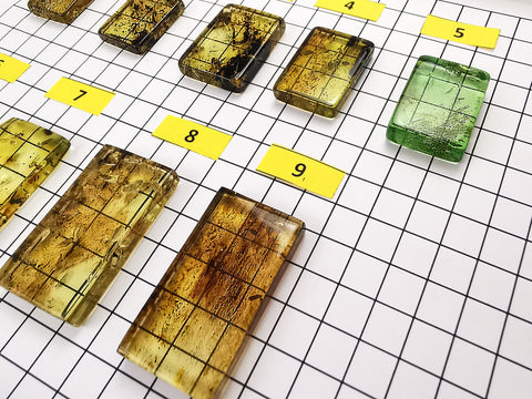 Green Amber Handmade Rectangular Cabochons