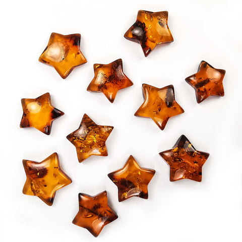 Cognac Amber Star Shape Cabochons