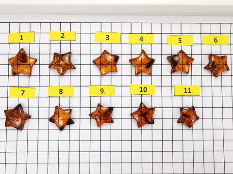 Cognac Amber Star Shape Cabochons