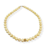 White Amber Round Beads Necklace