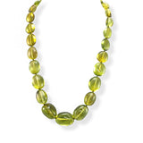 Green Amber Nugget Beads Necklace