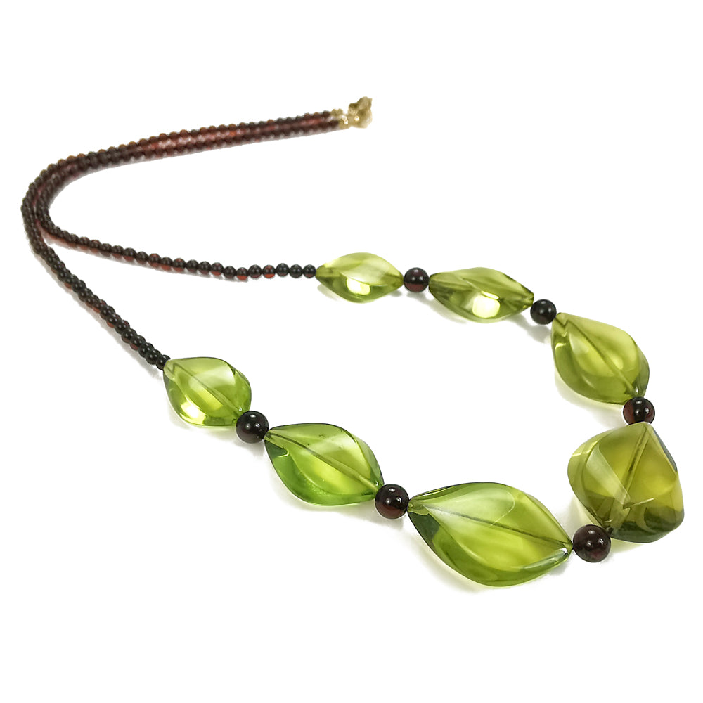 Green & Cherry Beads Necklace