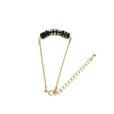 SPARKLING ELEGANCE Two - Toned Amber Faceted Beads Bracelet 14K Gold Plated