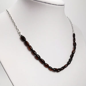 Cherry Amber Nuggets Necklace Sterling Silver