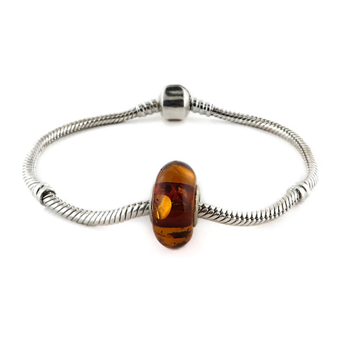 Cognac Amber Charm Bead