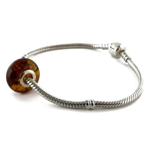 Cognac Amber Charm Bead