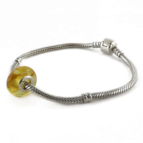 Lemon Amber Charm Bead