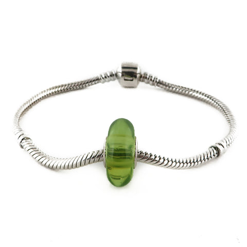 Green Amber Charm Bead