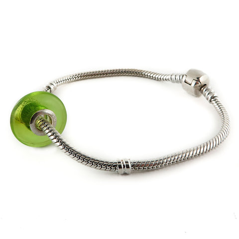 Green Amber Charm Bead