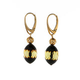 Faceted Amber Olive Dangle Earrings 14K Gold Plated - Amber Alex Jewelry