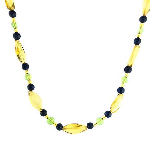 Multi - Color Amber Beads Necklace