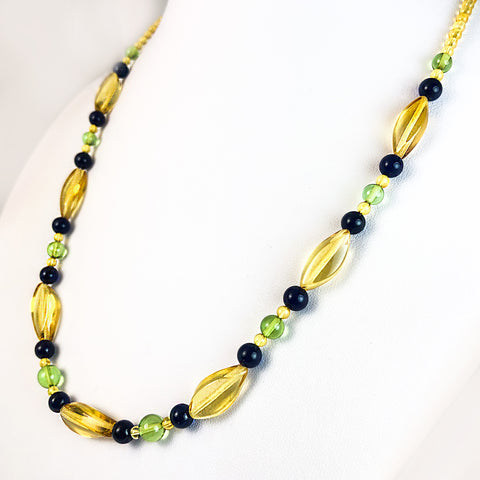 Multi - Color Amber Beads Necklace