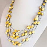 Milky Amber Nugget Beads Rain Necklace