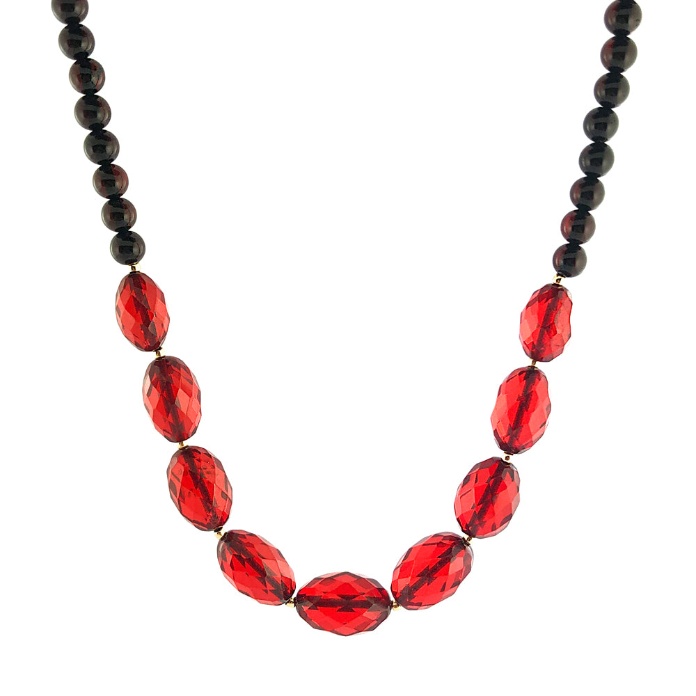 Arini gold plated red beaded necklace set – IndiAura Mode