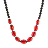 Cherry & Red Amber Round & Olive Beads Necklace