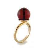 Cherry Amber Round Beads Adjustable Ring - Amber Alex Jewelry