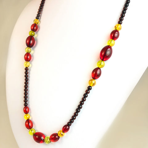 Multi-Color Amber Beads Necklace