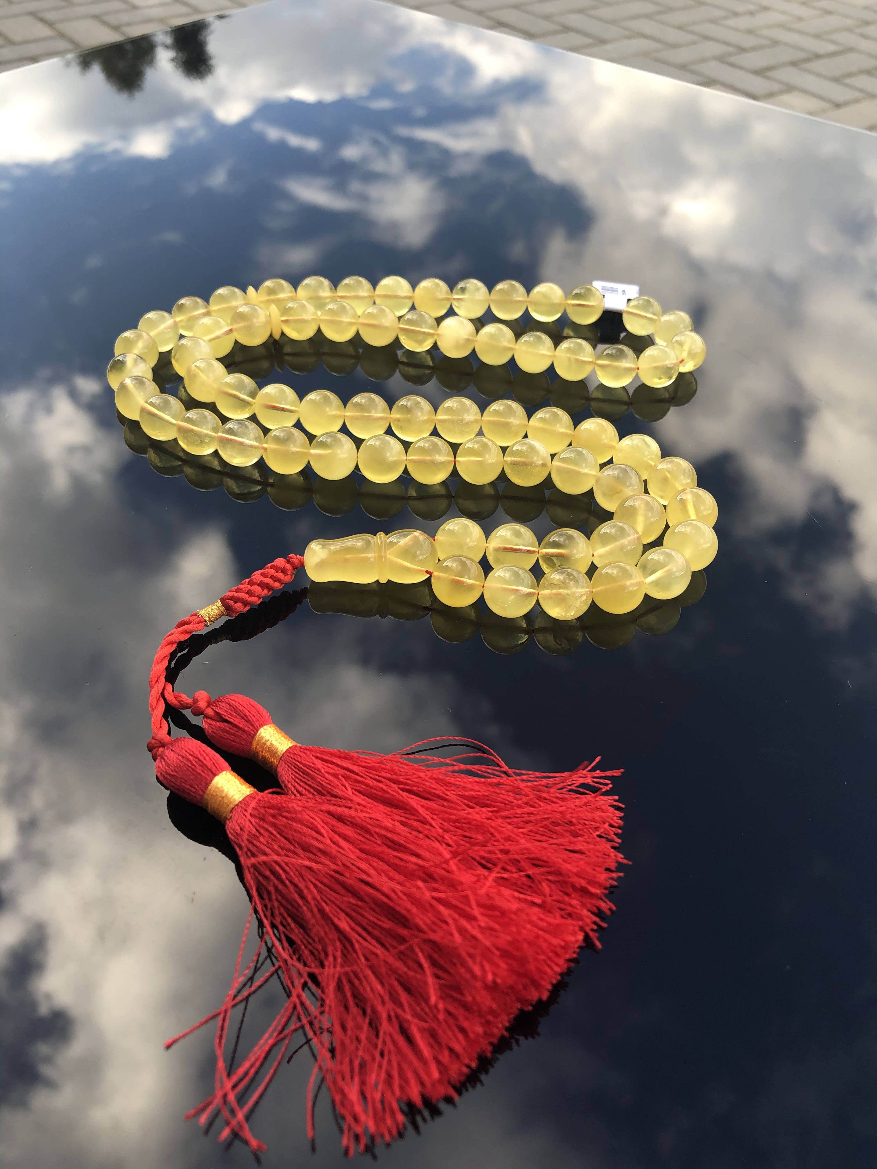 Milky Cloudy Amber Round Shape 11mm Islamic Prayer Beads
