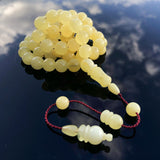 Yellow Milky Amber Round Shape 11 mm Islamic Prayer Beads